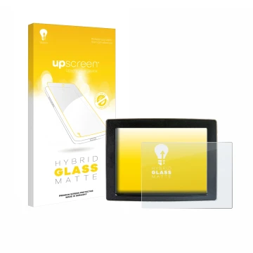 Parte frontale di una confezione del prodotto con il logo del marchio upscreen. Accanto è raffigurato il dispositivo John Deer