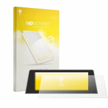 Parte frontale di una confezione del prodotto con il logo del marchio upscreen. Accanto è raffigurato il dispositivo BMW X3 G0