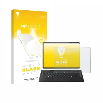 Parte frontale di una confezione del prodotto con il logo del marchio upscreen. Accanto è raffigurato il dispositivo Microsoft