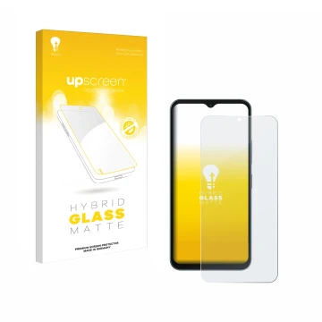 Parte frontale di una confezione del prodotto con il logo del marchio upscreen. Accanto è raffigurato il dispositivo Telekom T