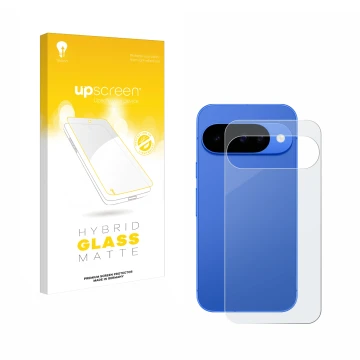 Parte frontale di una confezione del prodotto con il logo del marchio upscreen. Accanto è raffigurato il dispositivo Google Pi