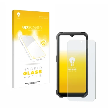 Parte frontale di una confezione del prodotto con il logo del marchio upscreen. Accanto è raffigurato il dispositivo Blackview