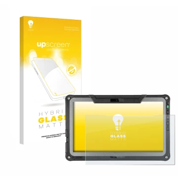 Parte frontale di una confezione del prodotto con il logo del marchio upscreen. Accanto è raffigurato il dispositivo Getac F11