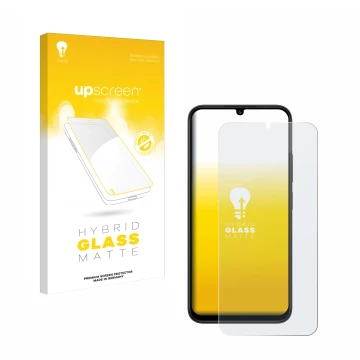 Parte frontale di una confezione del prodotto con il logo del marchio upscreen. Accanto è raffigurato il dispositivo Xiaomi Re