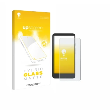 Parte frontale di una confezione del prodotto con il logo del marchio upscreen. Accanto è raffigurato il dispositivo Xiaomi Mo