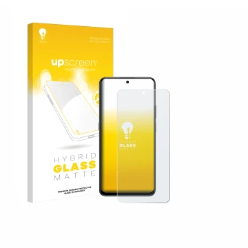 Parte frontale di una confezione del prodotto con il logo del marchio upscreen. Accanto è raffigurato il dispositivo Honor 400