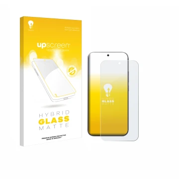 Parte frontale di una confezione del prodotto con il logo del marchio upscreen. Accanto è raffigurato il dispositivo Xiaomi 17