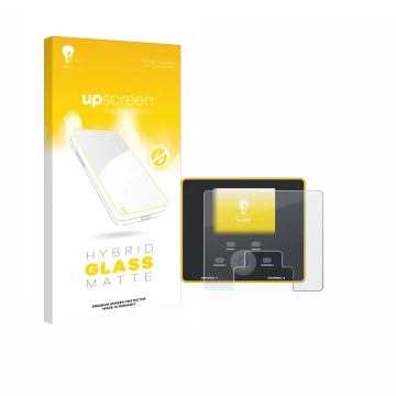 Parte frontale di una confezione del prodotto con il logo del marchio upscreen. Accanto è raffigurato il dispositivo Junsi iCh