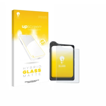 Parte frontale di una confezione del prodotto con il logo del marchio upscreen. Accanto è raffigurato il dispositivo Xiaomi Qi