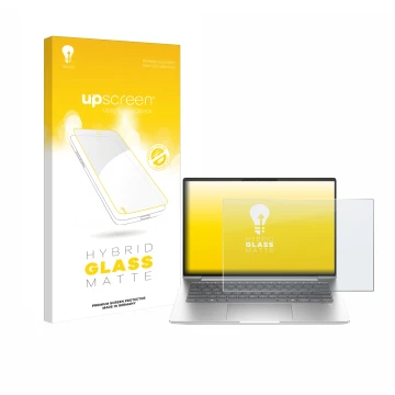 Parte frontale di una confezione del prodotto con il logo del marchio upscreen. Accanto è raffigurato il dispositivo HP EliteB