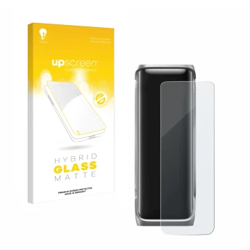 Parte frontale di una confezione del prodotto con il logo del marchio upscreen. Accanto è raffigurato il dispositivo EcoFlow R