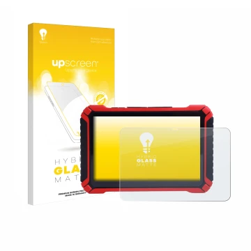 Parte frontale di una confezione del prodotto con il logo del marchio upscreen. Accanto è raffigurato il dispositivo Launch X-