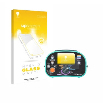 Parte frontale di una confezione del prodotto con il logo del marchio upscreen. Accanto è raffigurato il dispositivo Kewtech K