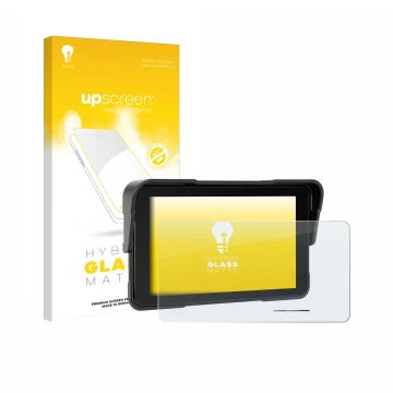 Parte frontale di una confezione del prodotto con il logo del marchio upscreen. Accanto è raffigurato il dispositivo Sixwin P2