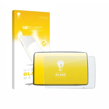 Parte frontale di una confezione del prodotto con il logo del marchio upscreen. Accanto è raffigurato il dispositivo Leapmotor