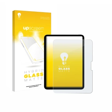 Parte frontale di una confezione del prodotto con il logo del marchio upscreen. Accanto è raffigurato il dispositivo Apple iPa