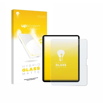 Parte frontale di una confezione del prodotto con il logo del marchio upscreen. Accanto è raffigurato il dispositivo Apple iPa