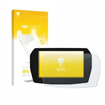 Parte frontale di una confezione del prodotto con il logo del marchio upscreen. Accanto è raffigurato il dispositivo Ducati Mu