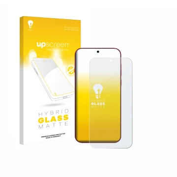 Parte frontale di una confezione del prodotto con il logo del marchio upscreen. Accanto è raffigurato il dispositivo Oppo Find