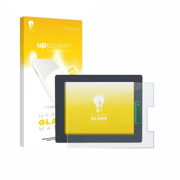 Parte frontale di una confezione del prodotto con il logo del marchio upscreen. Accanto è raffigurato il dispositivo Schneider