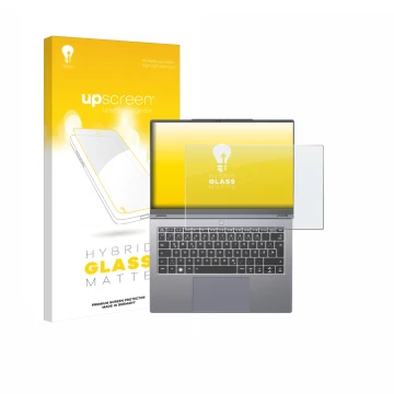 Parte frontale di una confezione del prodotto con il logo del marchio upscreen. Accanto è raffigurato il dispositivo Tuxedo In
