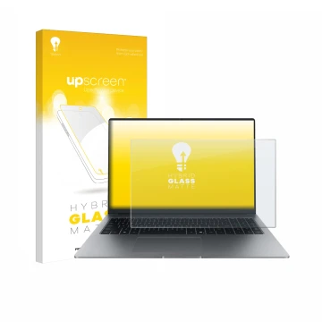 Parte frontale di una confezione del prodotto con il logo del marchio upscreen. Accanto è raffigurato il dispositivo Honor Mag