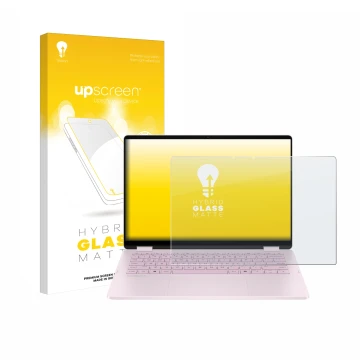 Parte frontale di una confezione del prodotto con il logo del marchio upscreen. Accanto è raffigurato il dispositivo HP OmniBo