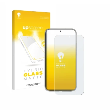 Parte frontale di una confezione del prodotto con il logo del marchio upscreen. Accanto è raffigurato il dispositivo Huawei Ma