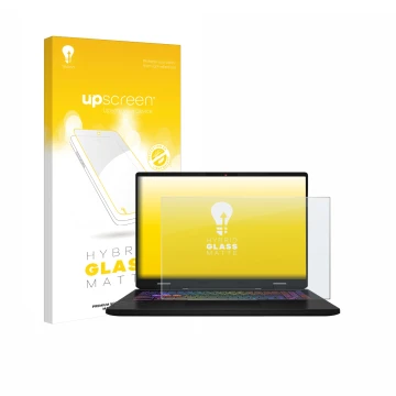 Parte frontale di una confezione del prodotto con il logo del marchio upscreen. Accanto è raffigurato il dispositivo MSI Vecto