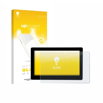 Parte frontale di una confezione del prodotto con il logo del marchio upscreen. Accanto è raffigurato il dispositivo Victron E