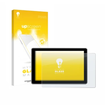 Parte frontale di una confezione del prodotto con il logo del marchio upscreen. Accanto è raffigurato il dispositivo Rollei Vi