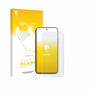 Parte frontale di una confezione del prodotto con il logo del marchio upscreen. Accanto è raffigurato il dispositivo Oppo Reno