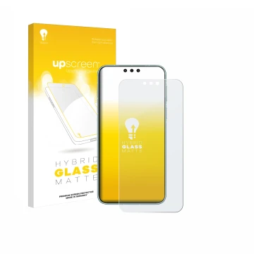 Parte frontale di una confezione del prodotto con il logo del marchio upscreen. Accanto è raffigurato il dispositivo Huawei Ma