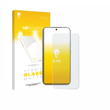 Parte frontale di una confezione del prodotto con il logo del marchio upscreen. Accanto è raffigurato il dispositivo Xiaomi Po