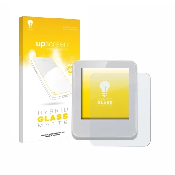 Parte frontale di una confezione del prodotto con il logo del marchio upscreen. Accanto è raffigurato il dispositivo Bresser C