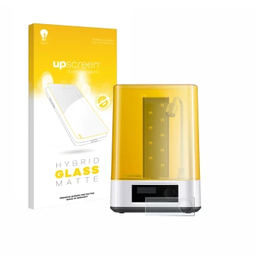 Parte frontale di una confezione del prodotto con il logo del marchio upscreen. Accanto è raffigurato il dispositivo Anycubic 