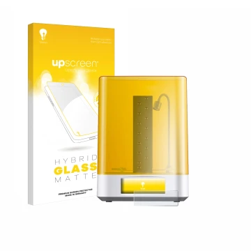 Parte frontale di una confezione del prodotto con il logo del marchio upscreen. Accanto è raffigurato il dispositivo Anycubic 