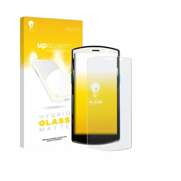 Parte frontale di una confezione del prodotto con il logo del marchio upscreen. Accanto è raffigurato il dispositivo Unitech E