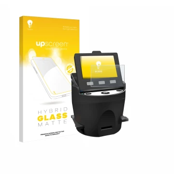 Parte frontale di una confezione del prodotto con il logo del marchio upscreen. Accanto è raffigurato il dispositivo Kodak SCA