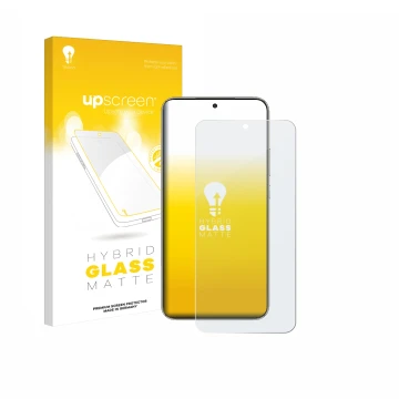 Parte frontale di una confezione del prodotto con il logo del marchio upscreen. Accanto è raffigurato il dispositivo Honor X70