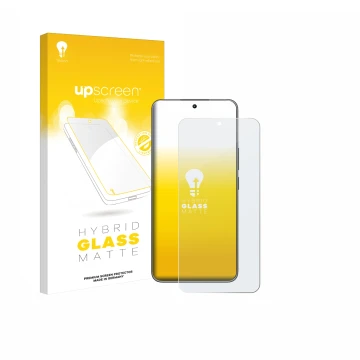 Parte frontale di una confezione del prodotto con il logo del marchio upscreen. Accanto è raffigurato il dispositivo Honor X60