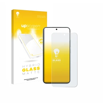 Parte frontale di una confezione del prodotto con il logo del marchio upscreen. Accanto è raffigurato il dispositivo Oppo A6 P