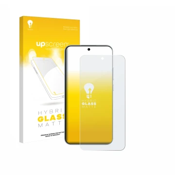 Parte frontale di una confezione del prodotto con il logo del marchio upscreen. Accanto è raffigurato il dispositivo Oppo F31 