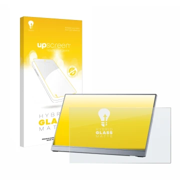 Parte frontale di una confezione del prodotto con il logo del marchio upscreen. Accanto è raffigurato il dispositivo Arzopa Z3