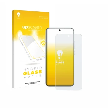 Parte frontale di una confezione del prodotto con il logo del marchio upscreen. Accanto è raffigurato il dispositivo Oppo A6 P