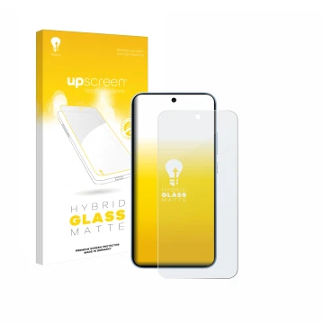 Parte frontale di una confezione del prodotto con il logo del marchio upscreen. Accanto è raffigurato il dispositivo Oppo Reno