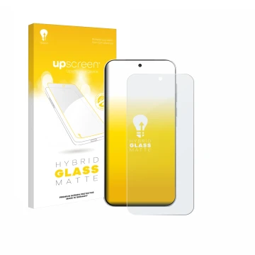 Parte frontale di una confezione del prodotto con il logo del marchio upscreen. Accanto è raffigurato il dispositivo OnePlus T