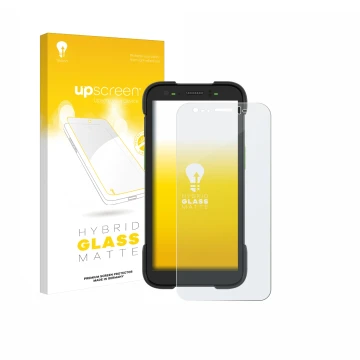 Parte frontale di una confezione del prodotto con il logo del marchio upscreen. Accanto è raffigurato il dispositivo Zebra TC7