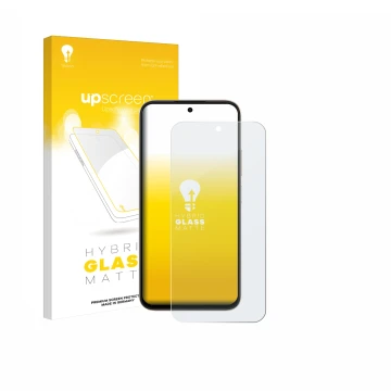 Parte frontale di una confezione del prodotto con il logo del marchio upscreen. Accanto è raffigurato il dispositivo Oppo A6 c