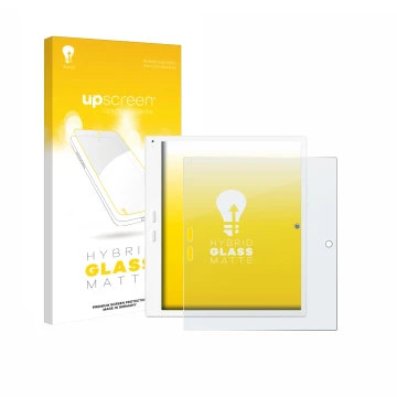 Parte frontale di una confezione del prodotto con il logo del marchio upscreen. Accanto è raffigurato il dispositivo Bigme B10